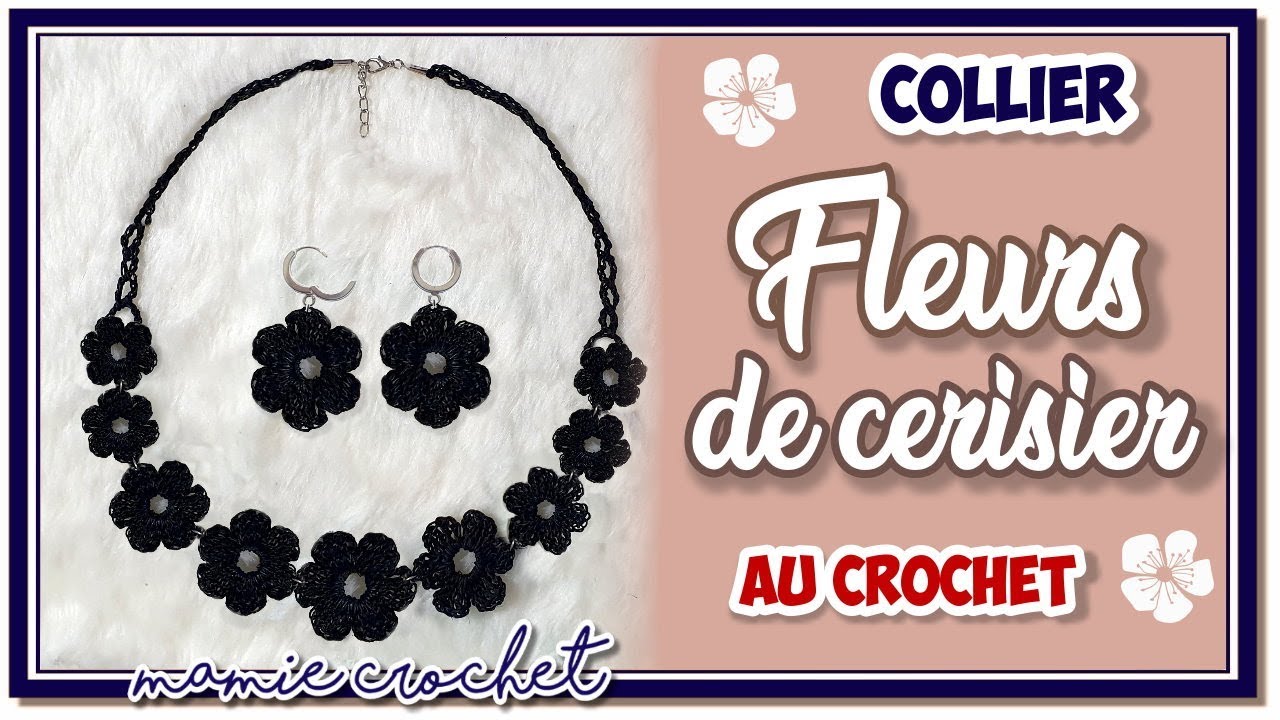Comment faire un joli collier à base de fleurs au crochet tuto, pas à pas débutantes