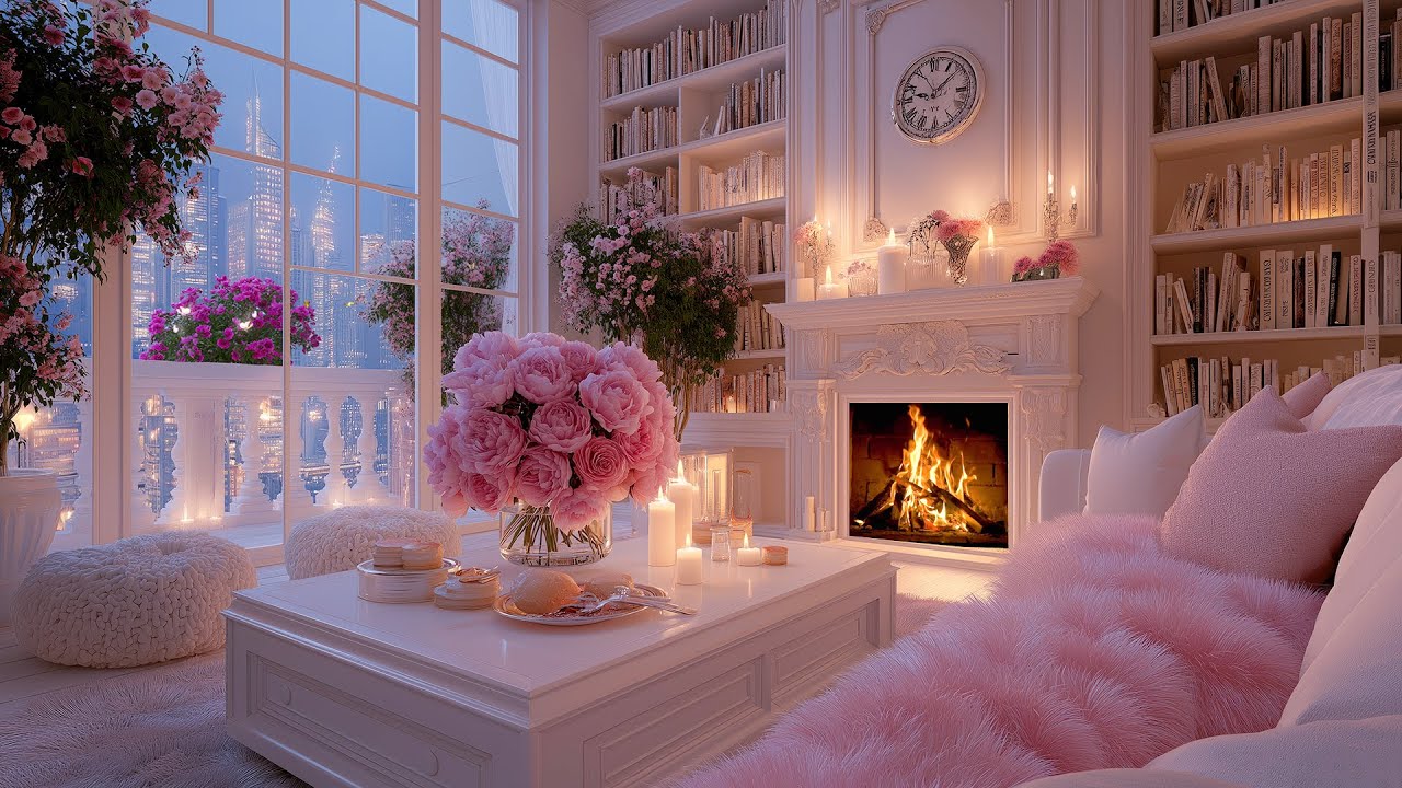 Peaceful Night -  Gentle Piano Music & Fireplace Sounds for Deep Relaxation and Peaceful Moments