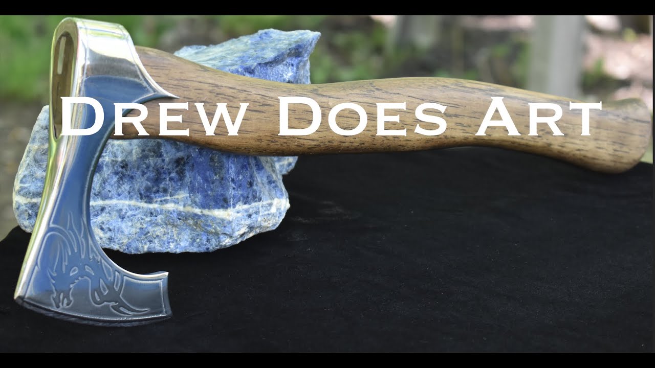 I Turn $12 Harbor Freight Axe Into Viking Style Axe With Dragon Etch