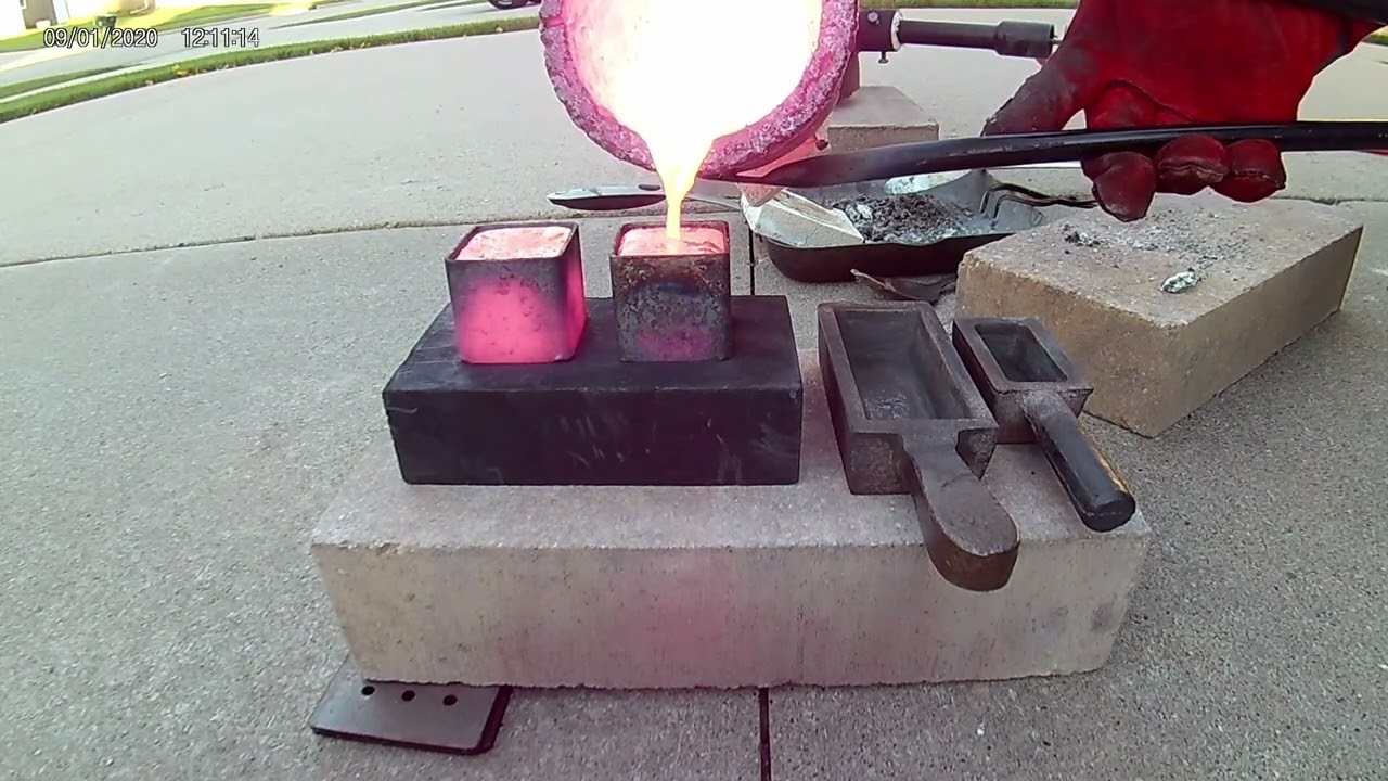 Melting Brass Into Cubes - ASMR - Red Hot Metal