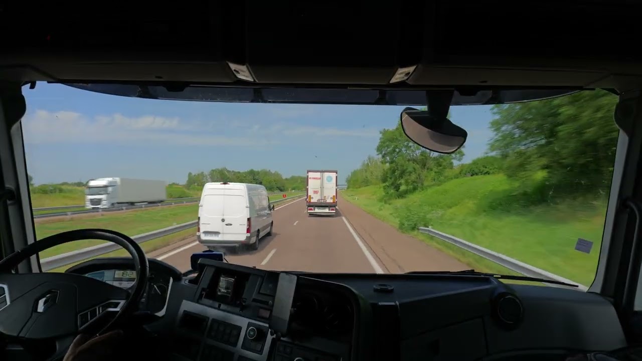 POV Truck Drive on A39 🚛 | Countryside Roads from Lyon to Paris Suburbs | ASMR France Driving Tour