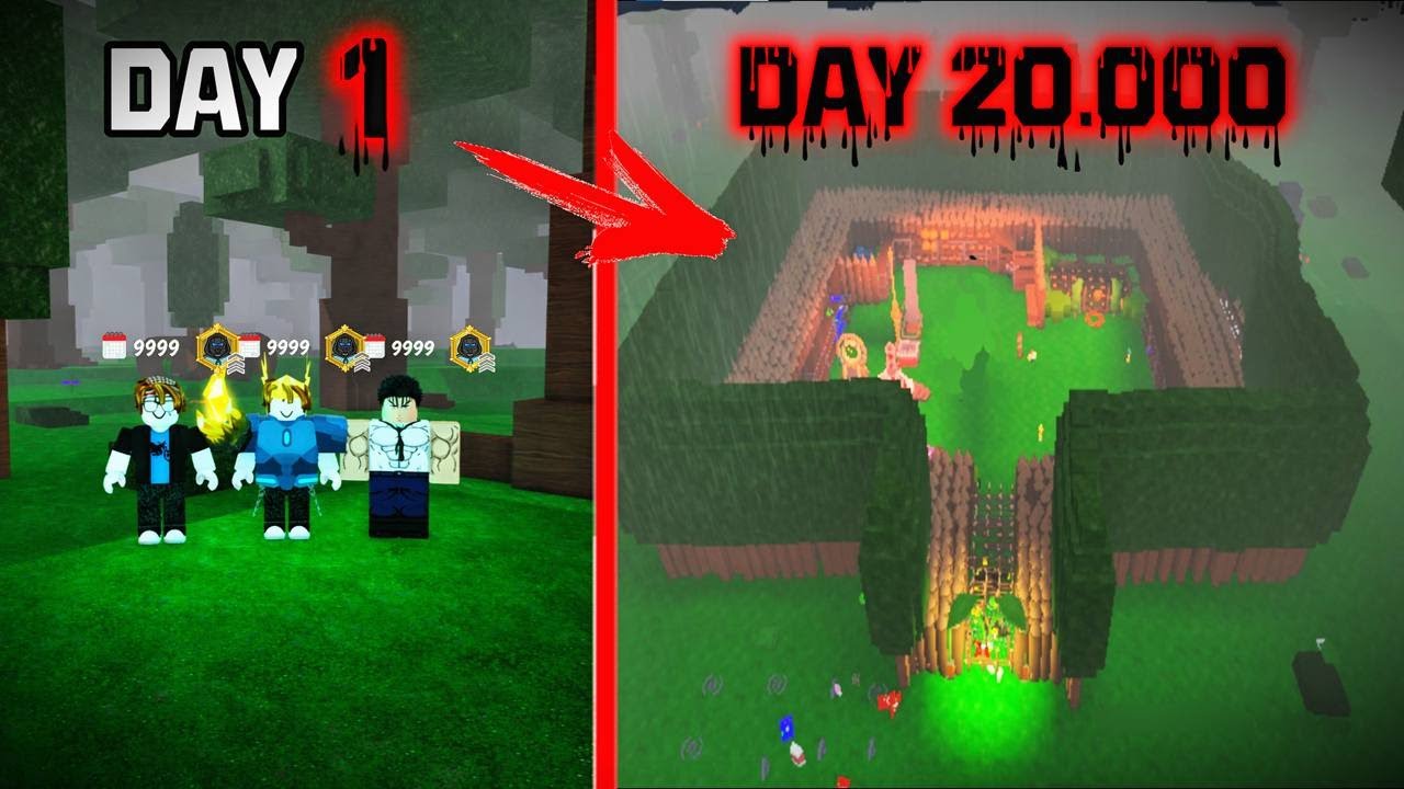 20000 Days to Build a Best Base in 99 Nights In The Forest! SURVIVAL CHALLENGE
