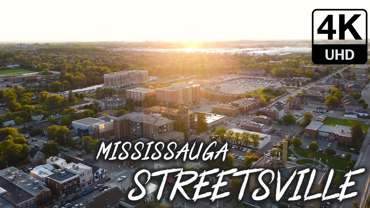 Streetsville Mississauga, Canada Cinematic 4K Drone Footage - Summer Golden Hour and Sunset