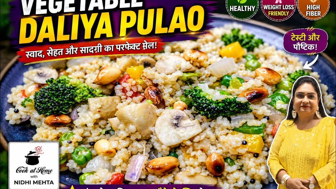 Vegetable Dalia Recipe I  Dalia Pulao Recipe I Daliya Poha I Broken Wheat Recipe I