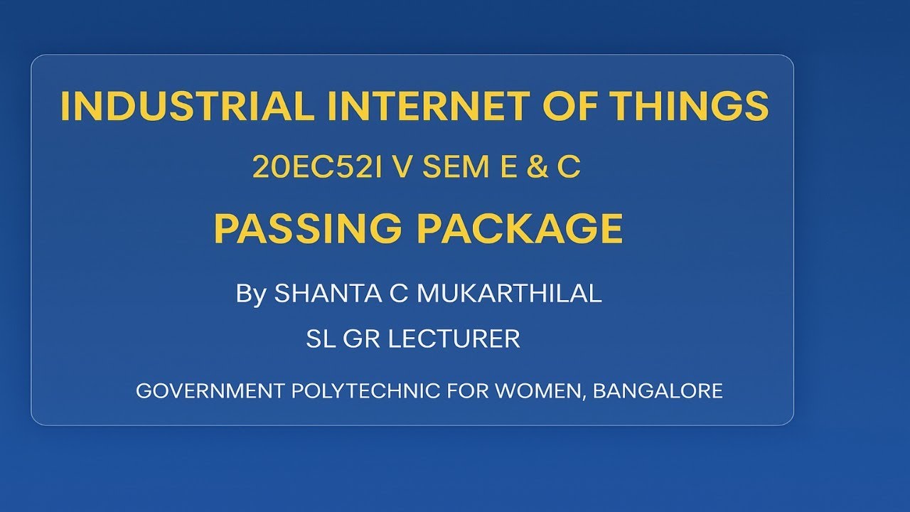 Passing package of IIOT(20EC52IT)
