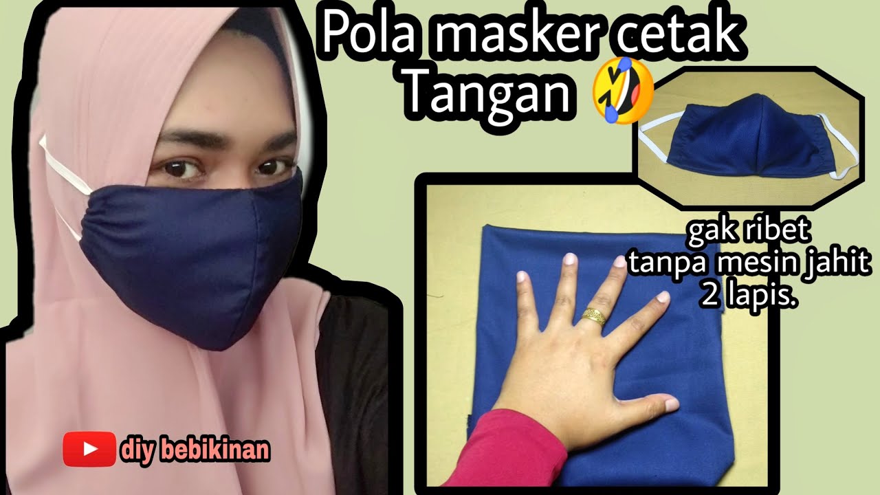 Membuat Masker dari Kain tali karet | Fabric Face Mask Tutorial