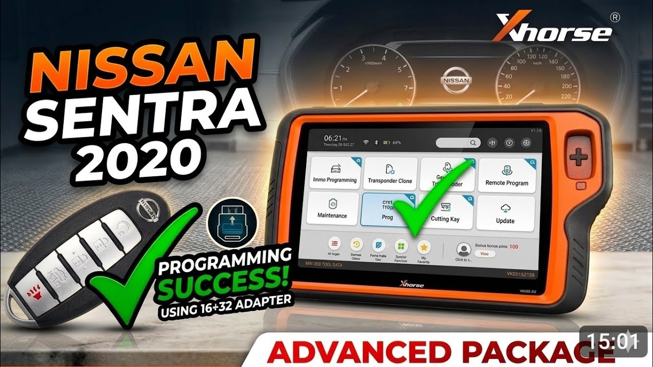 Программирование всех утерянных ключей для Nissan Sentra 2020 года | Инструмент для ключей Xhorse...