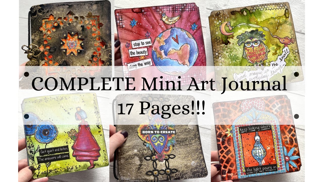 COMPLETE Mini Art Journal with Art By Marlene Arabia collection-17 PAGES!!!