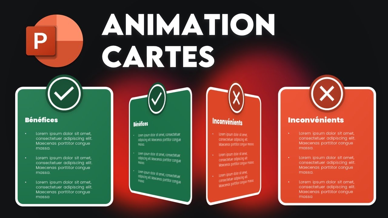 Créer une animation de cartes à retourner (flip card) sur PPT