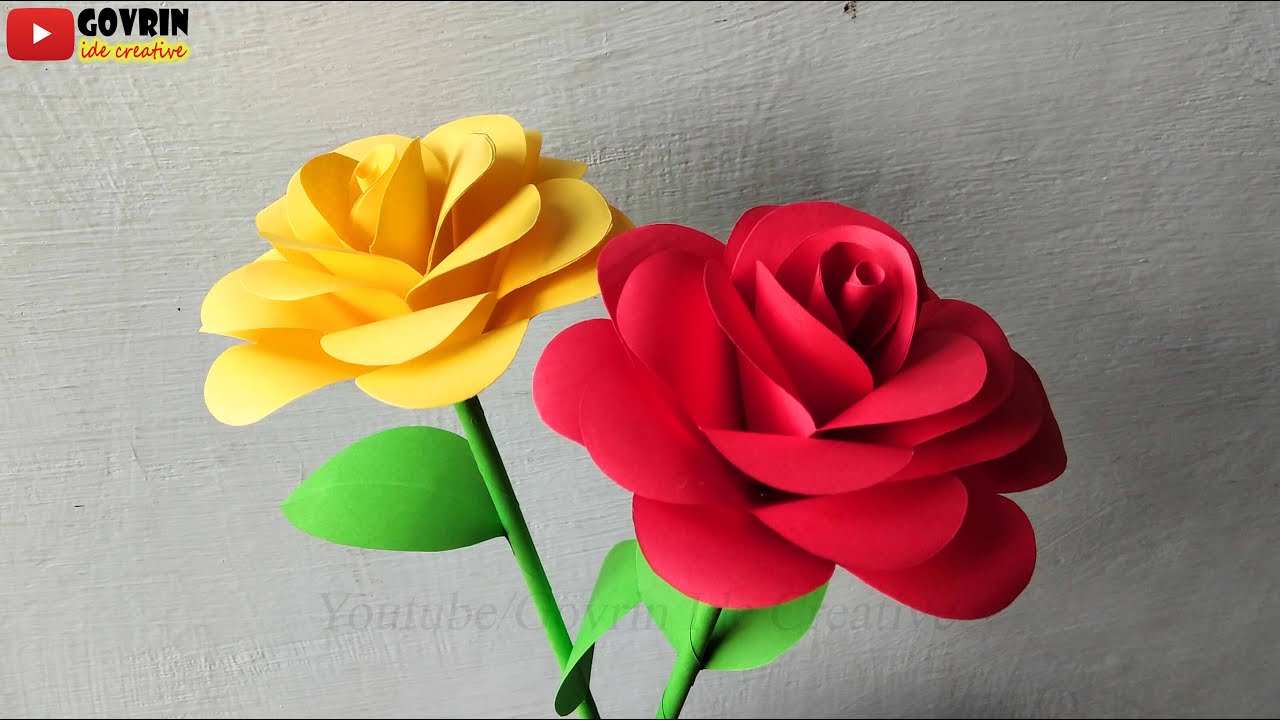 Cara Membuat Bunga Mawar - Bunga Mawar dari Kertas Origami - DIY Paper Rose