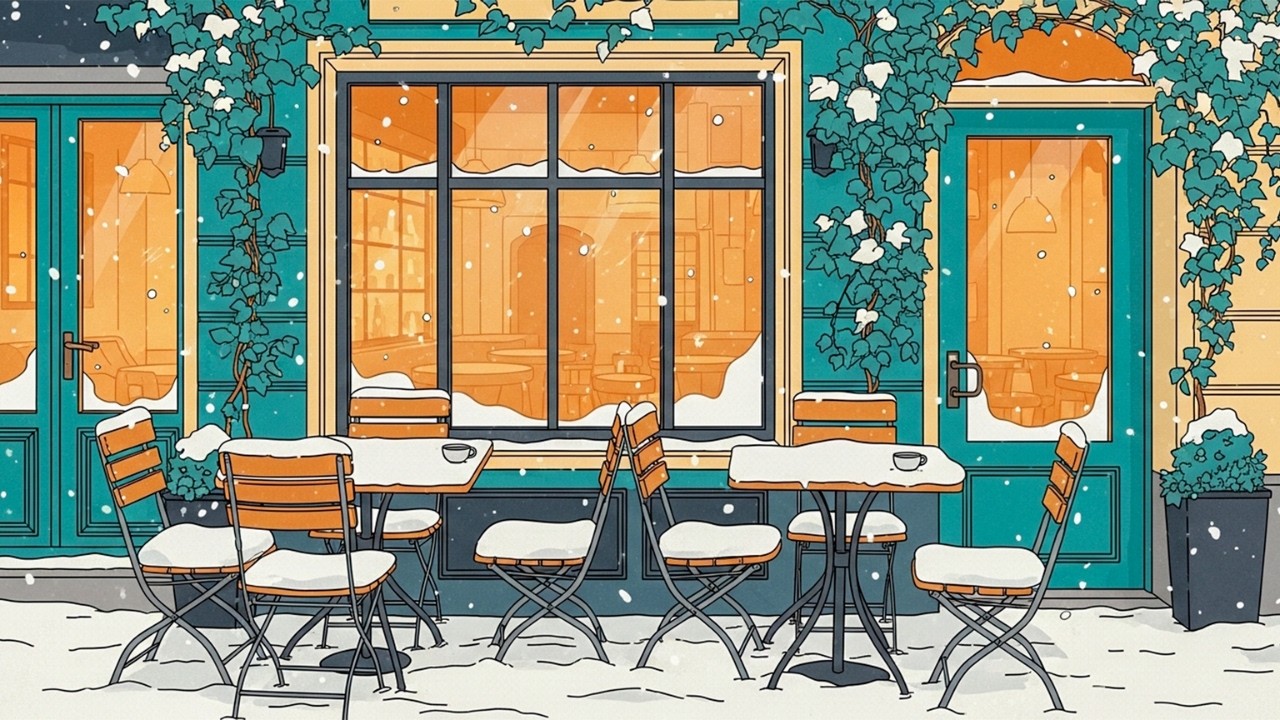 Winter Coffee Shop Lofi ❄️ Relaxing Snow Ambience & Chill Beats for Deep Focus