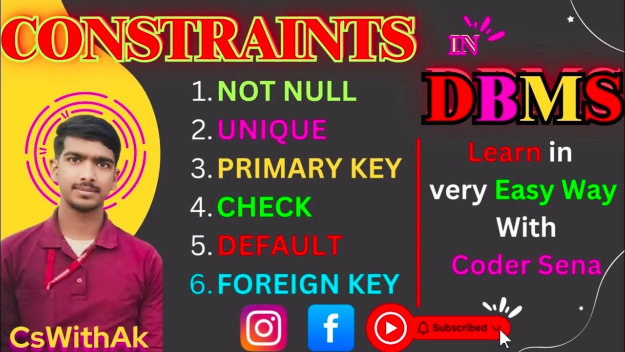 How to Use Constraints in SQL || MYSQL || DBMS || database || @CsWithAk  ||
