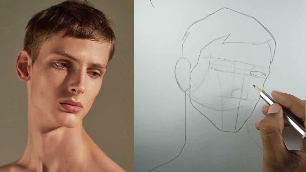 how to draw side face using Loomis method..💖