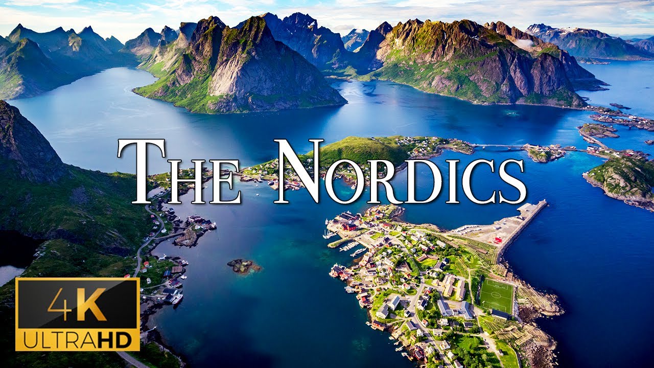 FLYING OVER THE NORDICS (4K UHD) - Relaxing Music With Beautiful Nature Film For Stress Relief