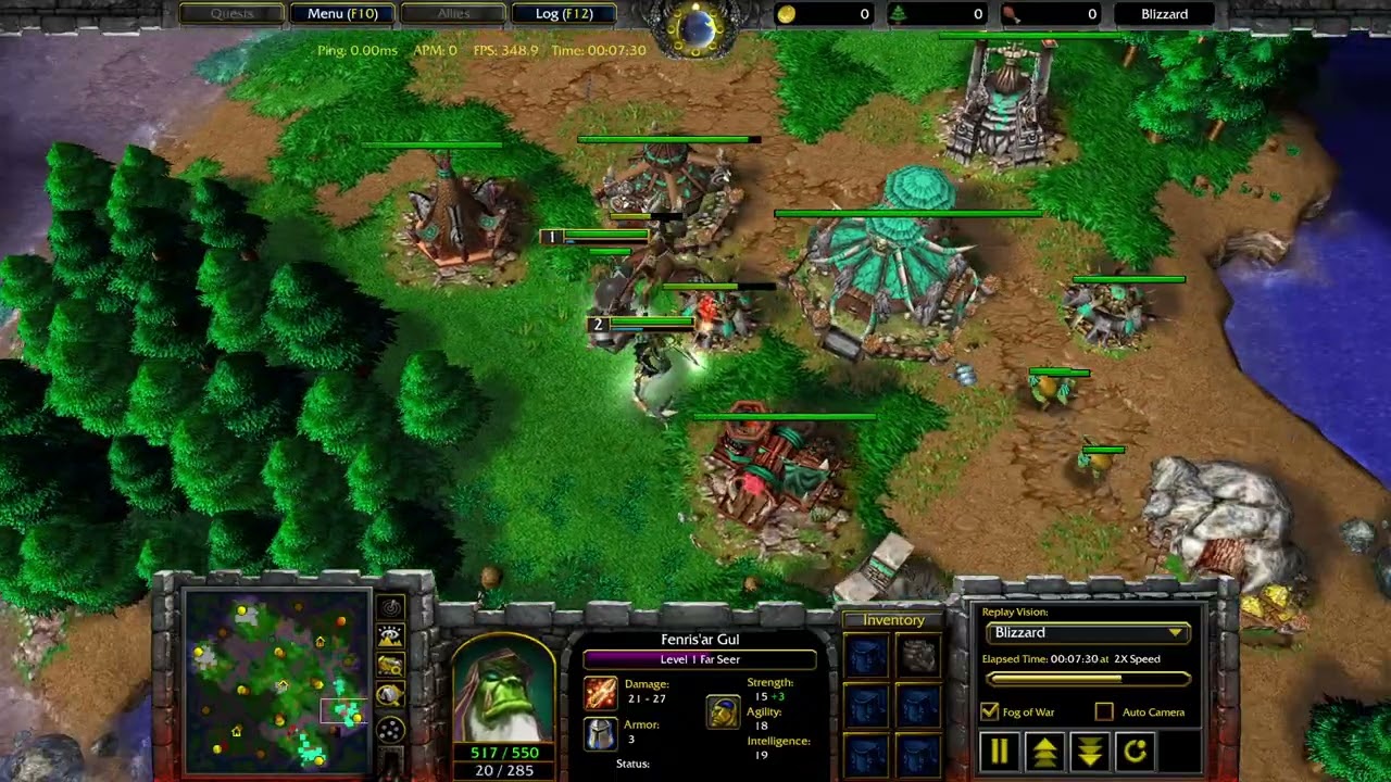 4 hero rush: Belote(Rnd-H)-xTx(Rnd-O) vs Makaveli(O)-Pierikara(O) Warcraft III 2vs2 Match