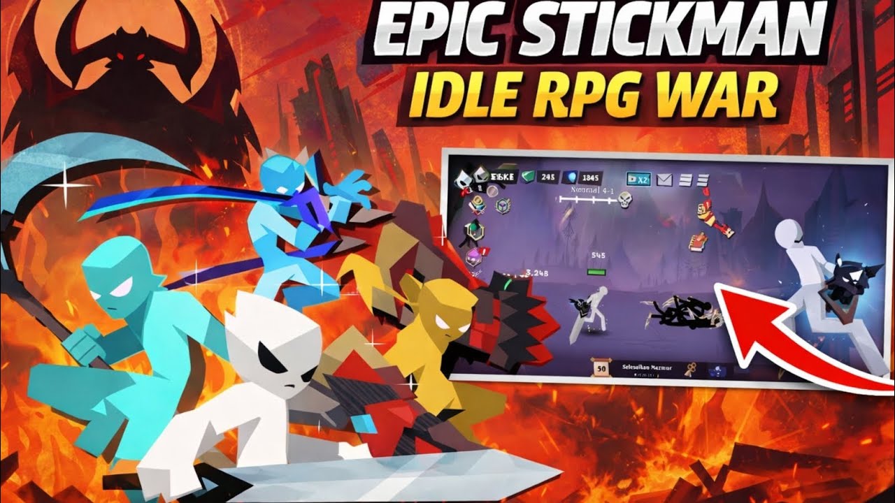 Epic Stickman - Idle RPG War - Gameplay Walkthrough - (Android, iOS)
