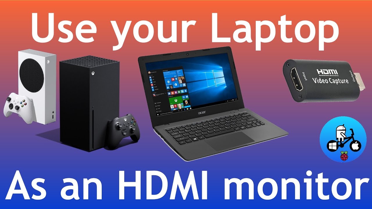 Use your Laptop as a Monitor. HDMI input. Xbox series S/X through Windows or Mac. £9 Capture device