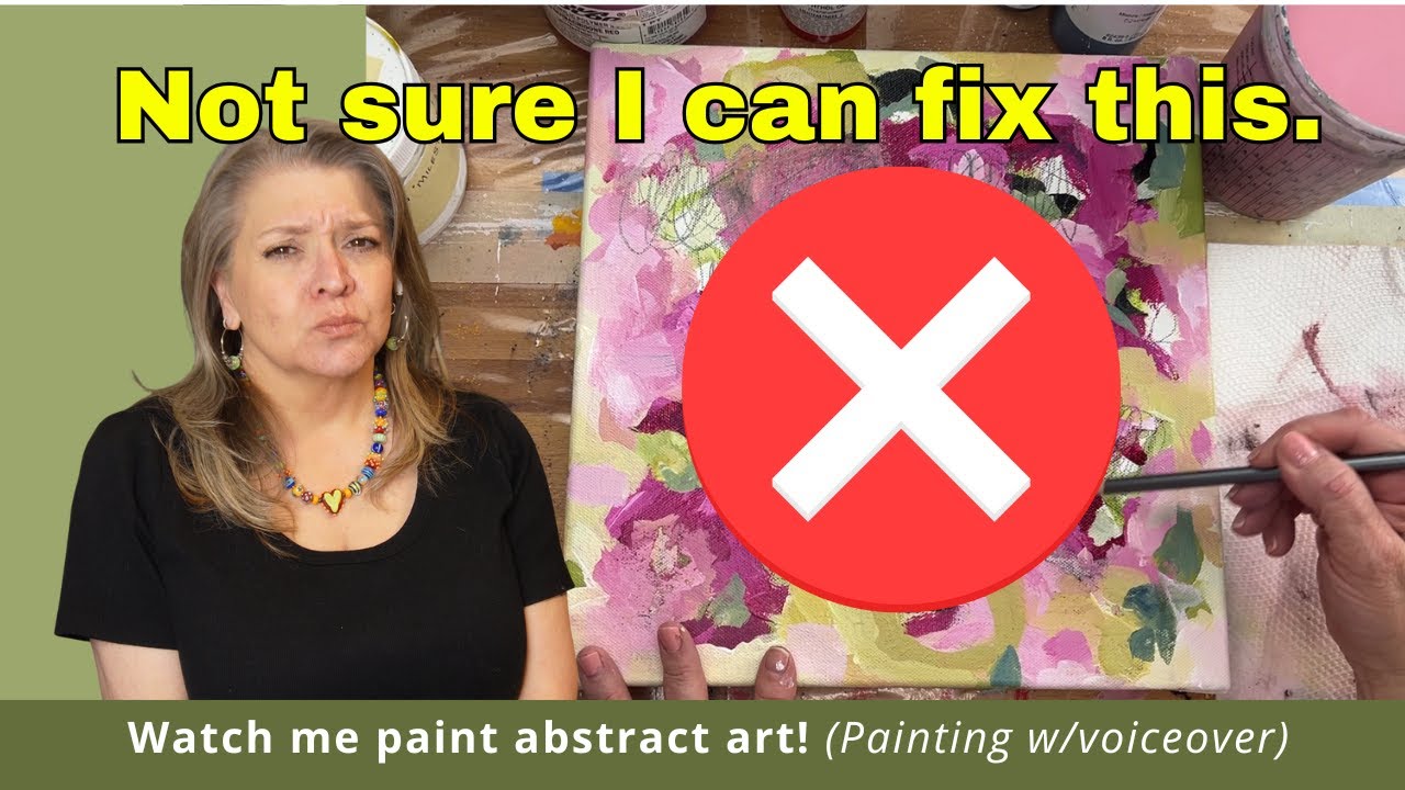 My big mistake! I'm Not Sure I Can Fix This Abstract Painting