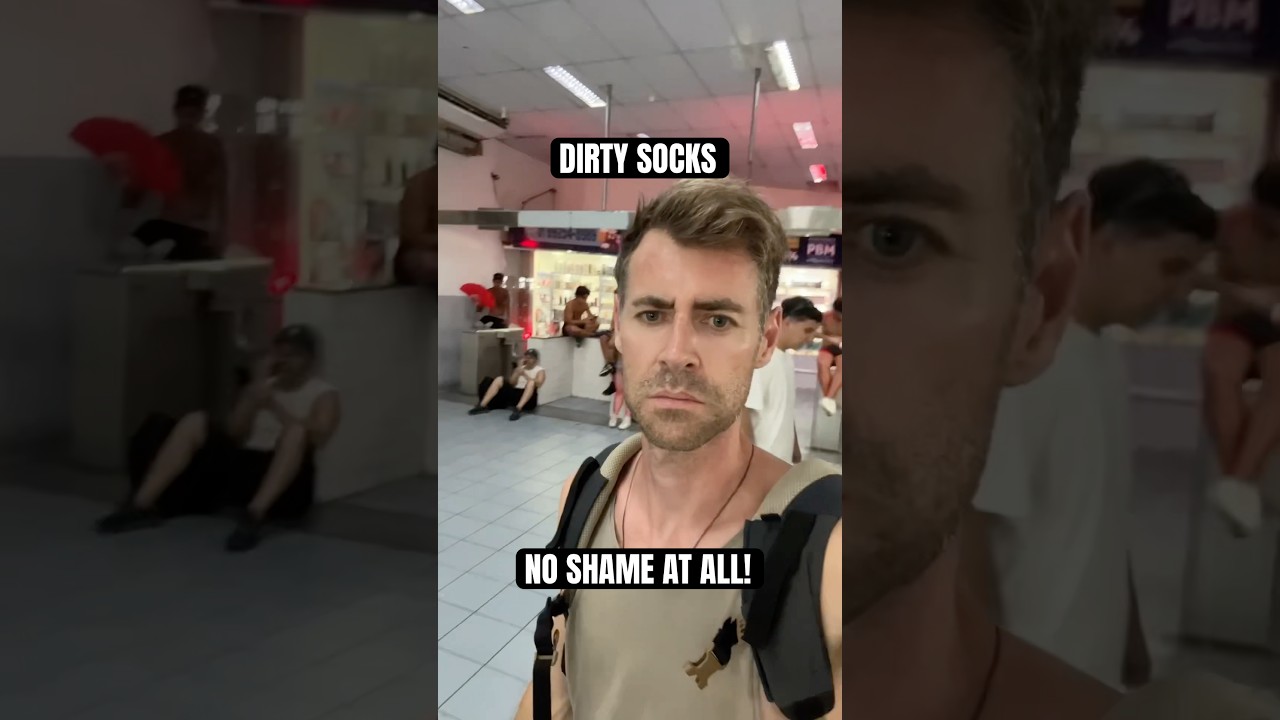 Waiting for transport IN MY DIRTY WHITE SOCKS