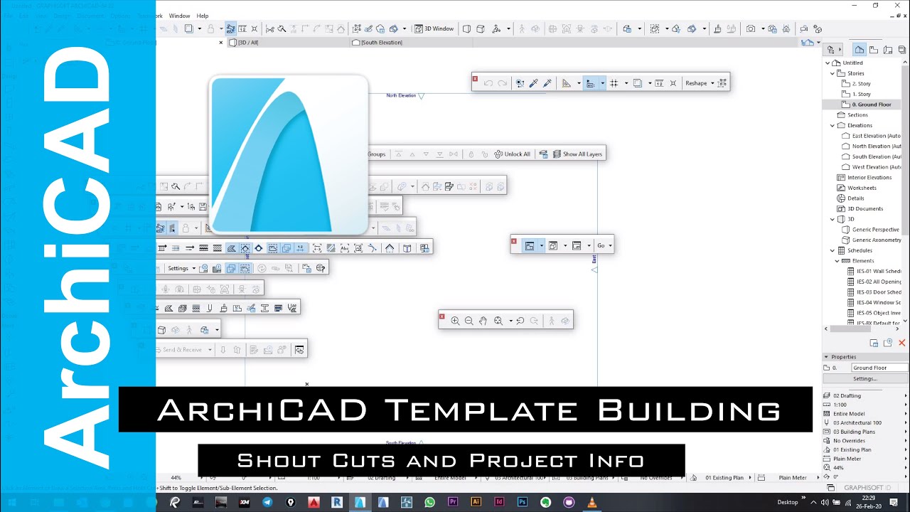 How to Create an ArchiCAD Templete | Part 03-06 | Short Cuts and Project Info