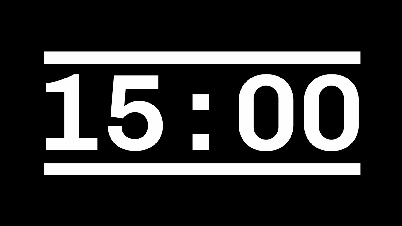 15 MINUTE COUNTDOWN TIMER WITH ALARM - 4k Visual Fullscreen Progress