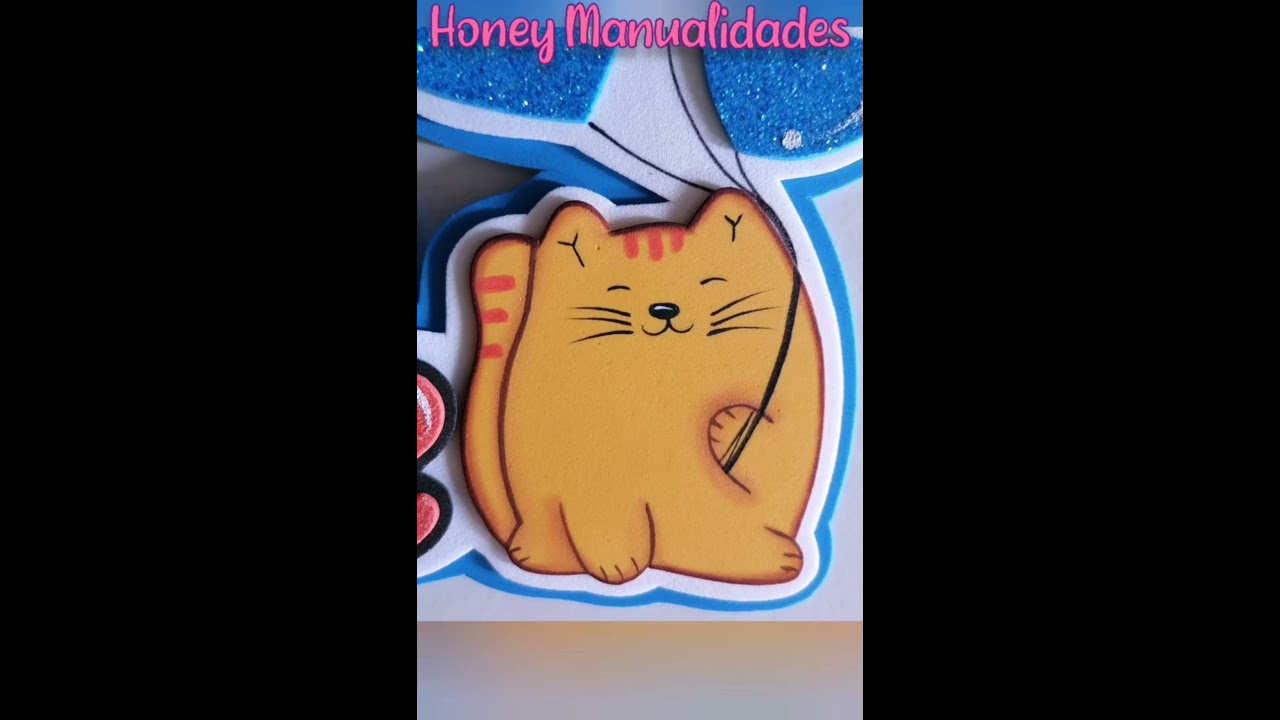 Un lindo gatito en foami 🐱 #pin #topper