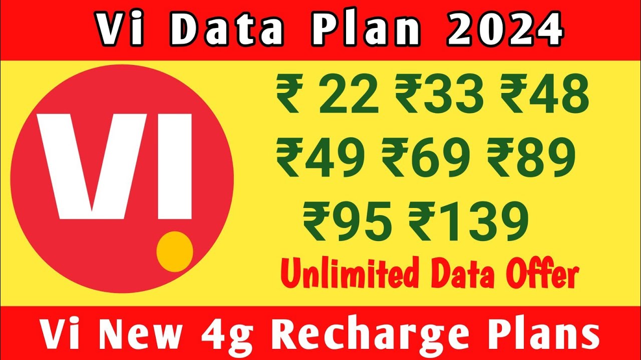 Vi Data Recharge Plans 2024 | Vi 4g Unlimited Recharge Plans