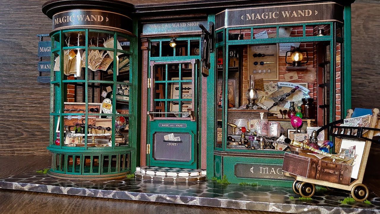 Miniature dollhouse kit Magic house - detailed step by step assembling - DIY Wand shop