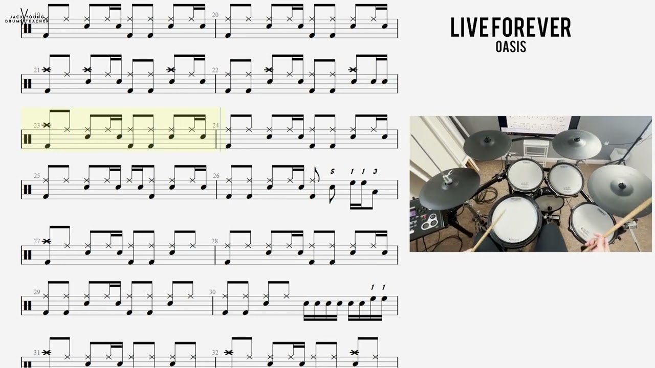 How to Play 🥁   Live Forever   Oasis
