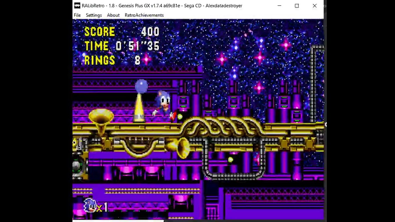 Sonic CD -- All Checkposts Challenge [EX] -- Stardust Speedway Zone 2 -- 1'16''43