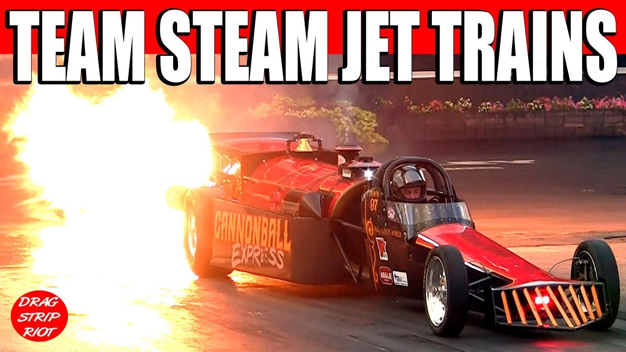 Jet Trains Drag Racing Side By Side