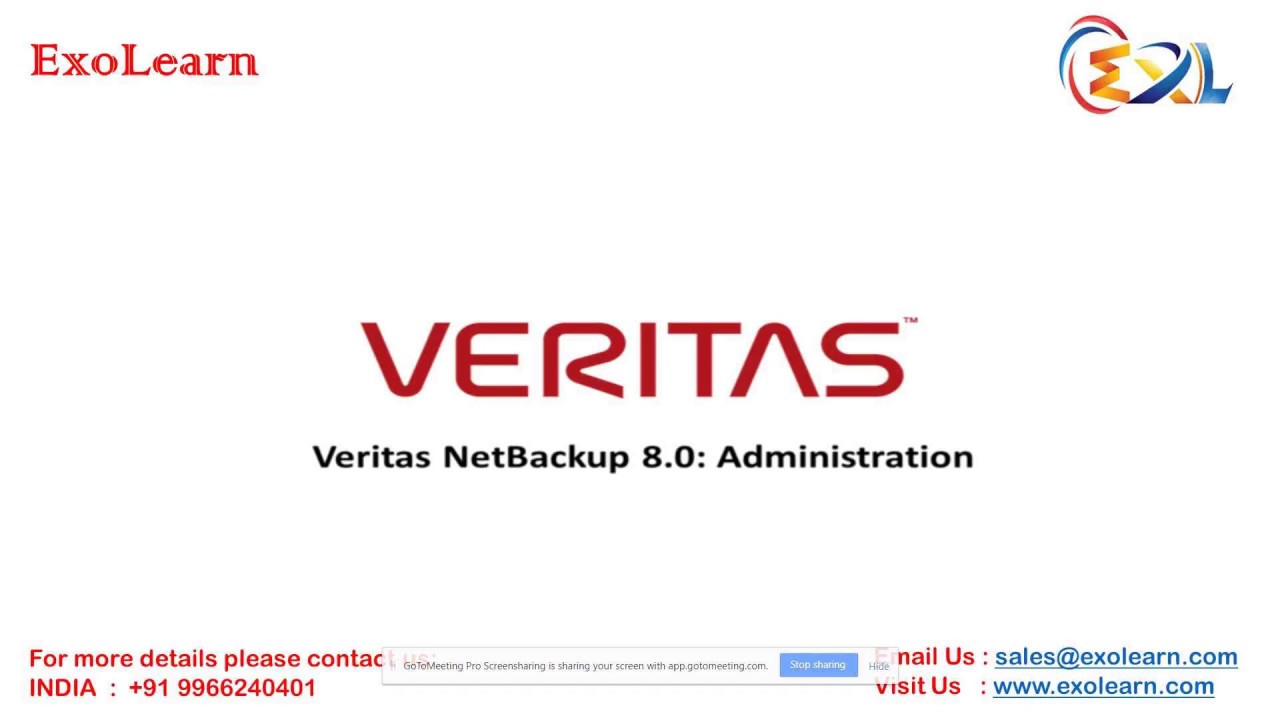 Veritas Netbackup Online Training|Introducing Veritas NetBackup Administration 8.0 | Exolearn