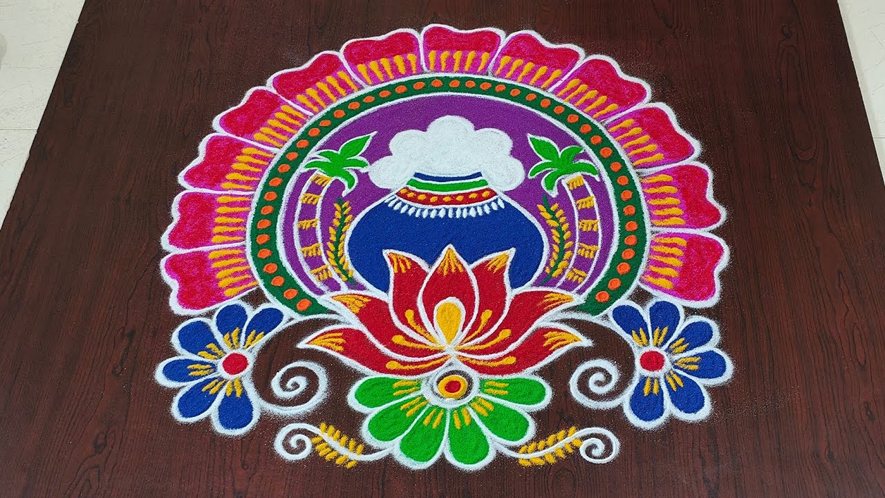 7&times;1dots pongal special rangoli|bhogi kundala muggulu|bhogi kolams#sankranti muggulu#Rang Kaa Rangoli