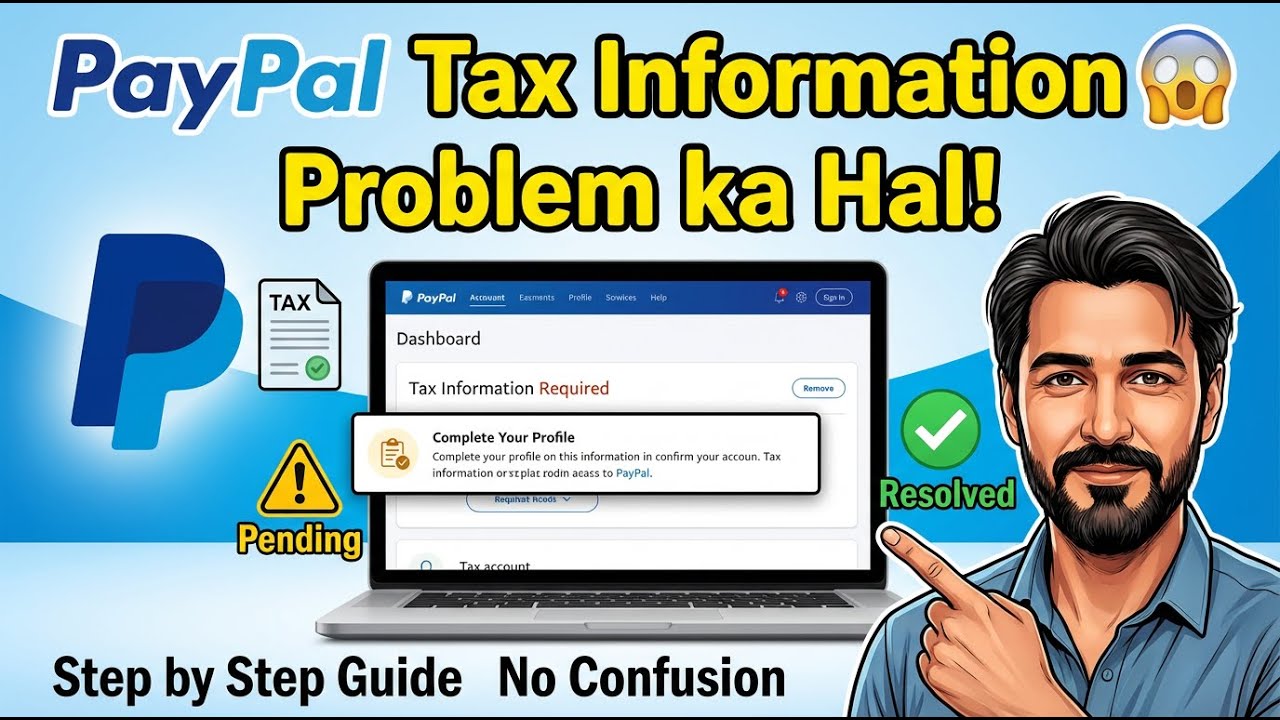 PayPal Tax Information ka Masla Confirm US Tax Payer Status & UAE VAT Information
