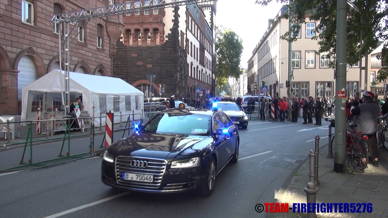 [2 Perspektiven + SEK im HGrKW] VIP-Eskorte Gauck, Merkel, Lammert und Bouffier in Frankfurt