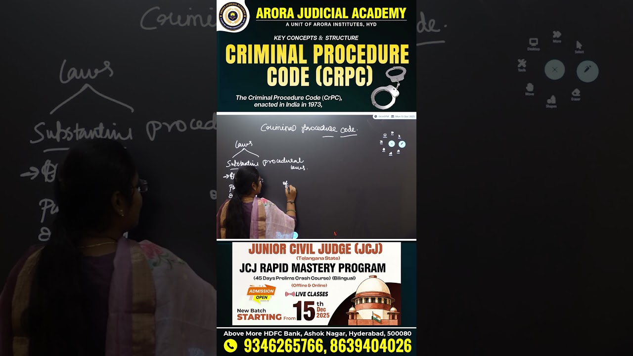 The Code of Criminal Procedure (CrPC) 1973 | @AroraJudicialAcademy