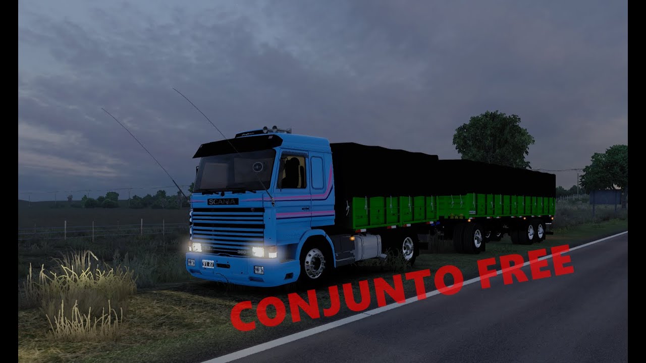 ETS 2 - CONJUNTO FREE-SCANIA 112H 320/113H 360  Y ACOPLADO 3 y 4 EJES HELVETICA-MODS ARGENTINO