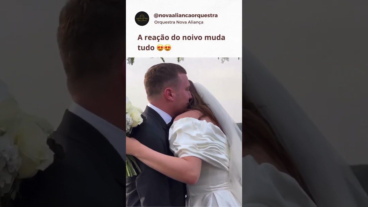 "Prepare-se para se emocionar junto com o noivo! Assista ao momento mágico em que ele vê a noiva.