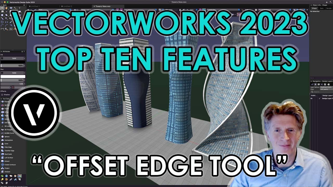 Vectorworks 2023: New 3D Offset Edge Tool