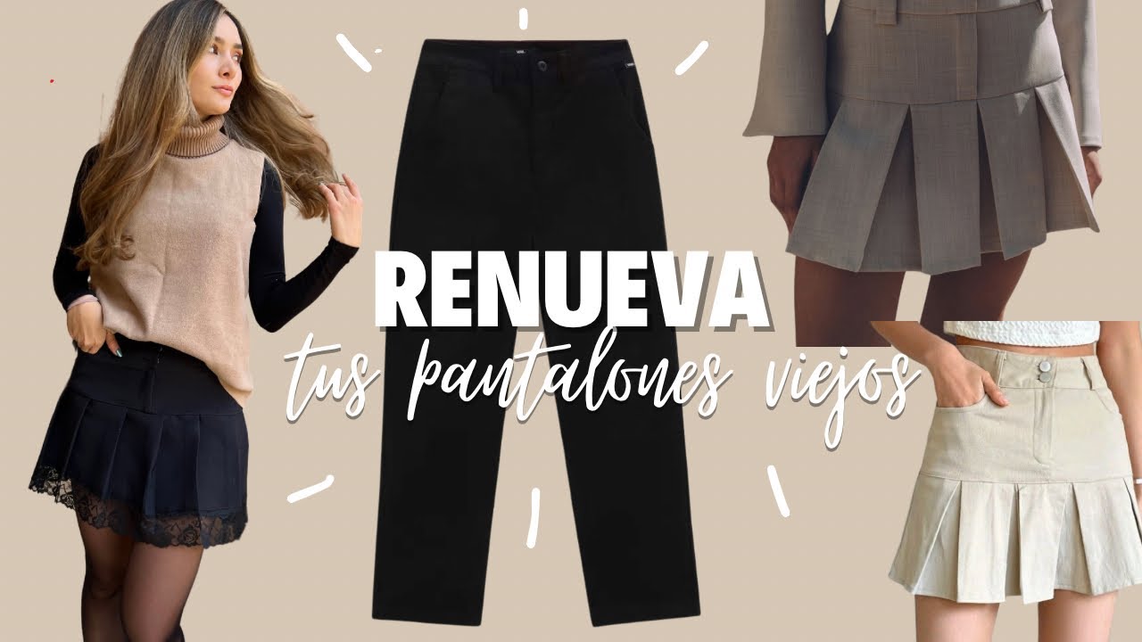 RENUEVA tus pantalones viejos en una falda de tablas. Est&aacute; idea te encantar&aacute;