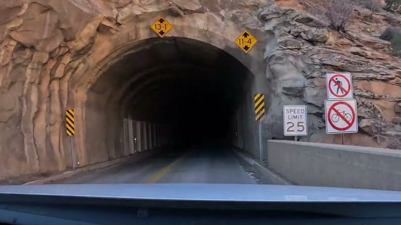 Driving through Zion National Park