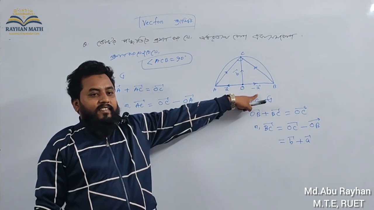 অর্ধ বৃত্তস্থ কোণ এক সমকোণ