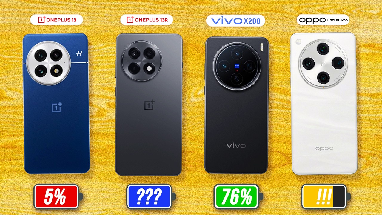 OnePlus 13 vs OnePlus 13R vs vivo X200 vs OPPO Find X8 Pro Battery Drain Test