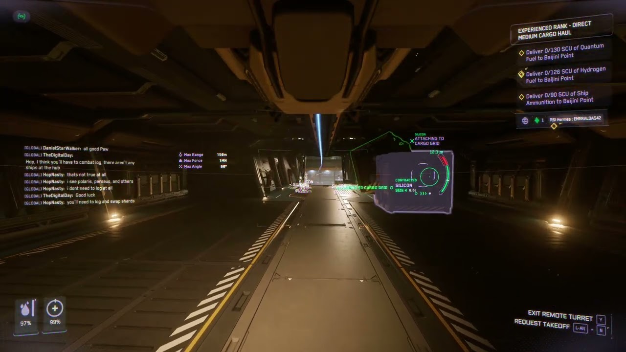 Unloading half of the Hermes