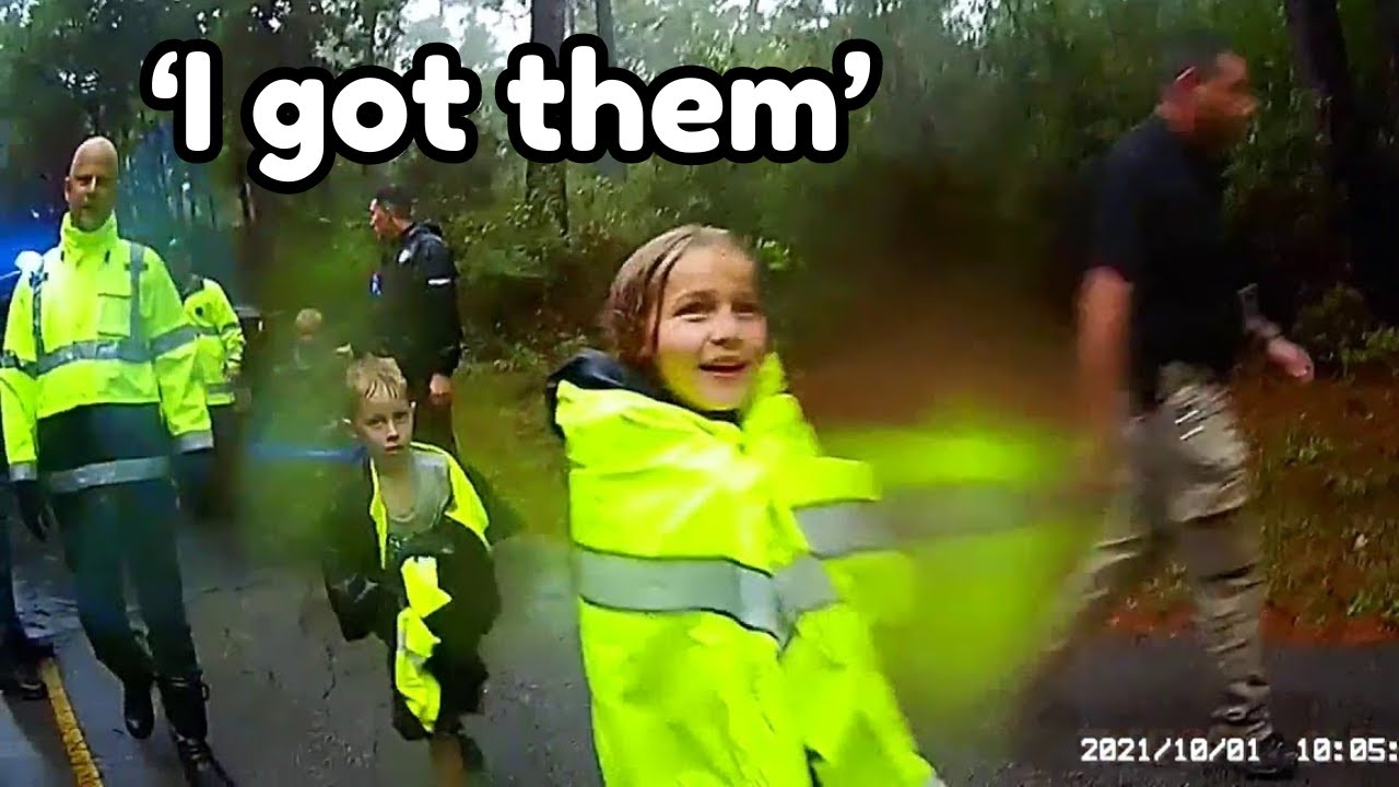 Bodycam Captures Moment Police Discover Lost Kids I got em!