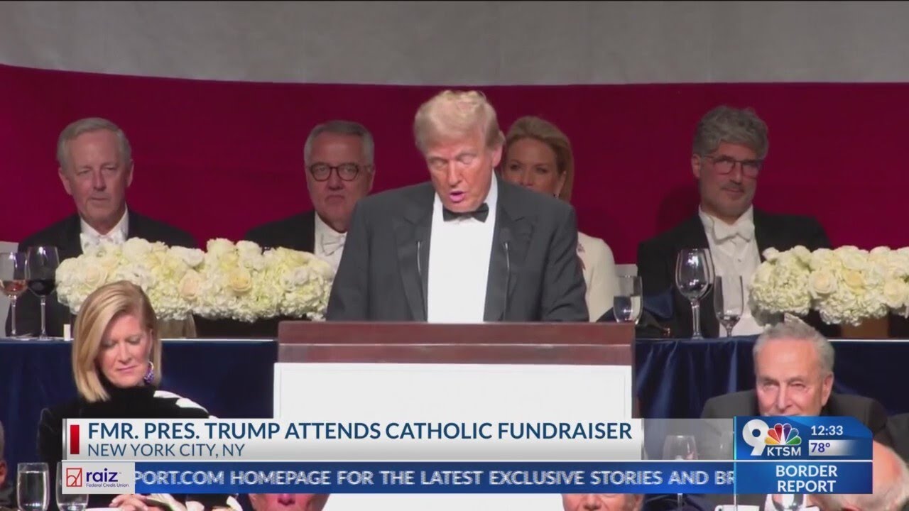 Former president Trump attends catholic fundraiser in New York City