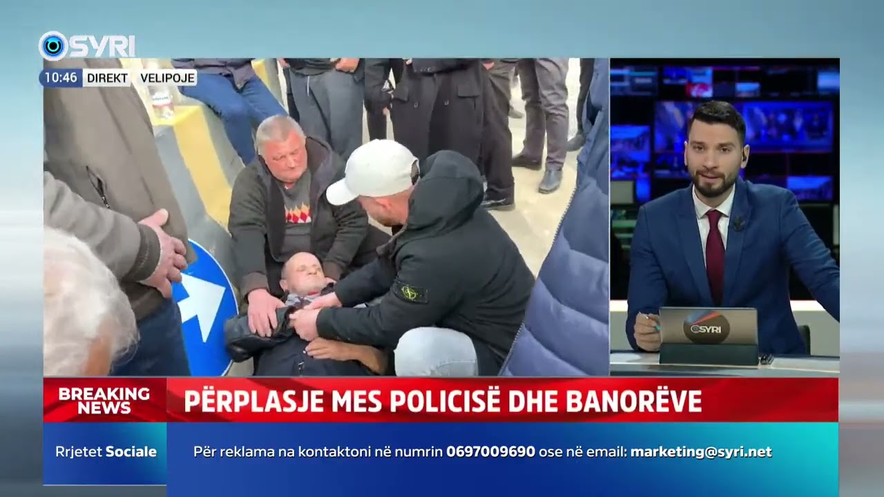 Protesta e Baks-Rrjollit, banorët presin ambulancën pasi një banor shtrihet në tokë