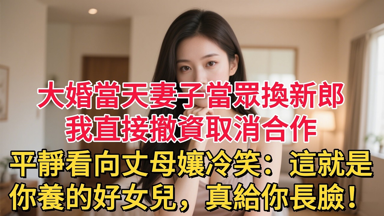 大婚當天妻子當眾換新郎，我直接撤資取消合作，平靜看向丈母孃冷笑：這就是你養的好女兒，真給你長臉！