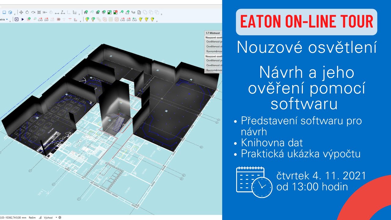 4. 11. 2021 - Nouzové osvětlení - návrh a jeho ověření pomocí softwaru.