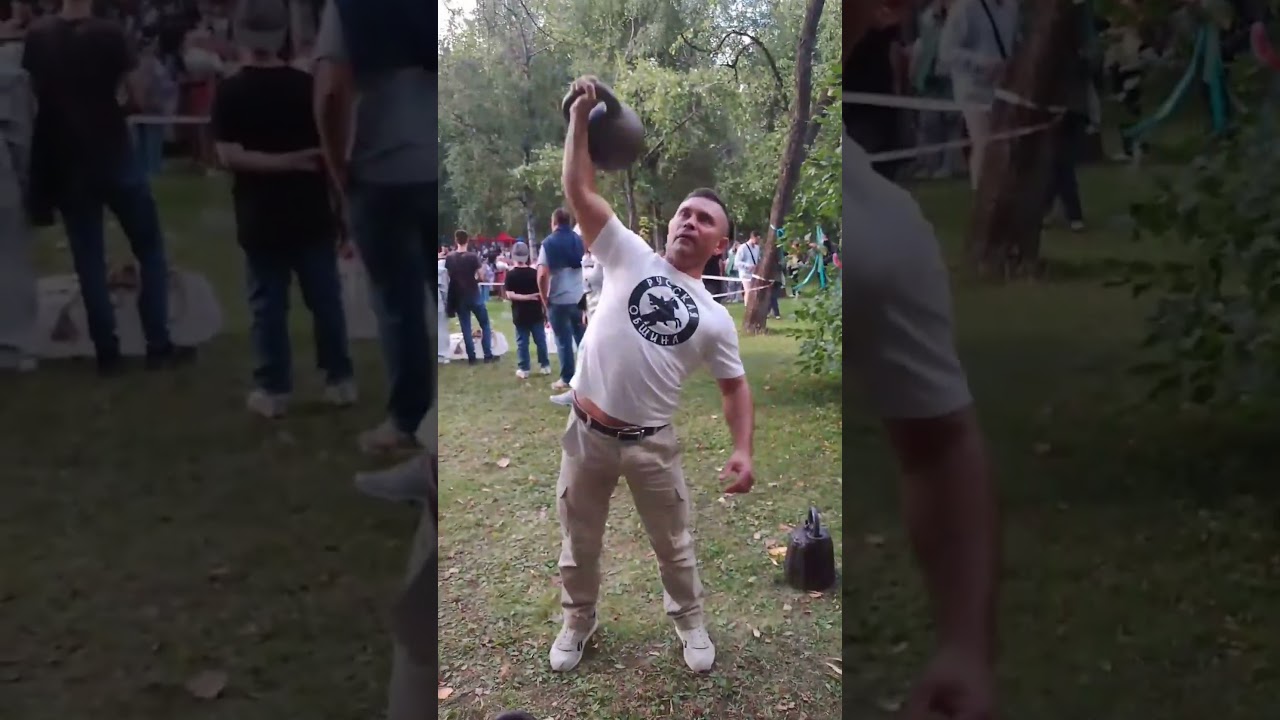 СЕРГЕЙ ДВУХПУДОВУЮ ГИРЮ &mdash;ПРАВОЙ! ВЫТАЛКИВАНИЕ.СИЛОВОЕ ГИРЕВОЕ ДЕВЯТИБОРЬЕ.33KG KETTLEBELL PUSH PRESS